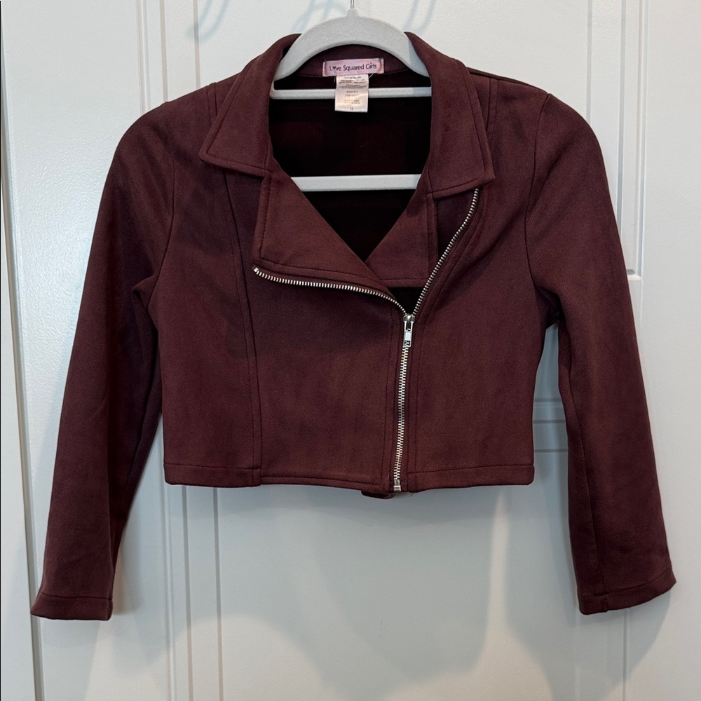 Love Squared Deep Burgundy Faux Suede Jacket
